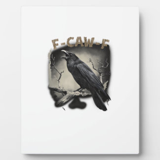 Plaque Photo Corbeau, F-Caw-F Oiseau Drôle Style Vintage