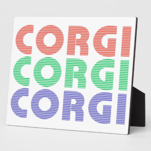 Plaque Photo Corgi Dog Texte coloré moderne