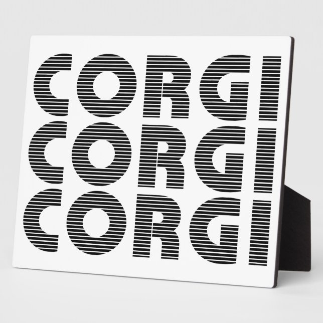 Plaque Photo Corgi Dog Texte noir moderne (Côté)