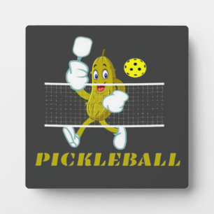 Plaque Photo Cornichon drôle jouant au pickleball