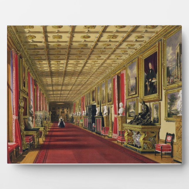 Plaque Photo Corridor Sud, Château de Windsor, 1838 (chromolith (Devant)