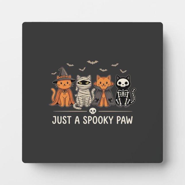 Plaque Photo Costume de chat Halloween Spooky Paw Vector Design (Devant)
