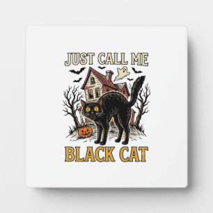 Plaque Photo Costume de chat noir Maison hantée Funny Halloween