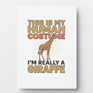 Plaque Photo Costume Humain de Girafe Drôle Gravure Vintage Shi