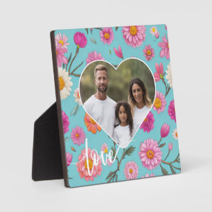 Plaque Photo Cottage coeur blanc rose modèle photo