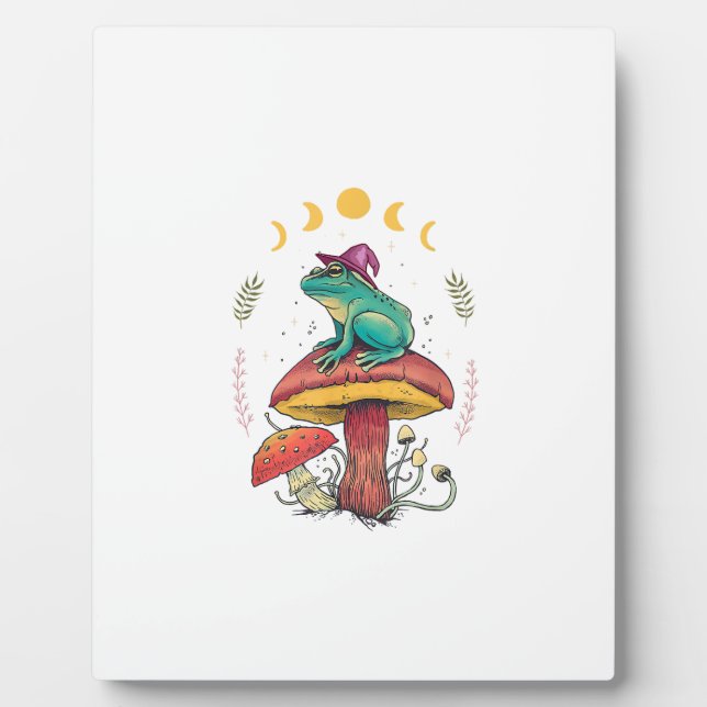 Plaque Photo Cottagecore Aesthetic Goblincore Frog Wizard On Mu (Devant)