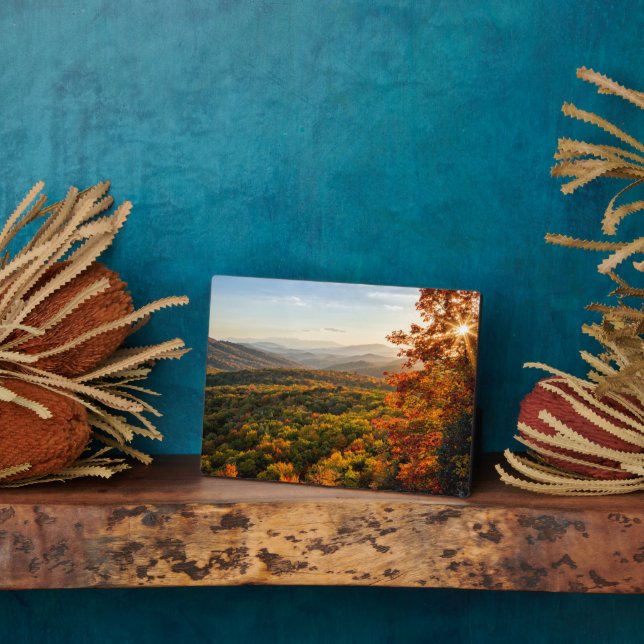 Plaque Photo Coucher de soleil d'automne | Caroline du Nord (Côté)