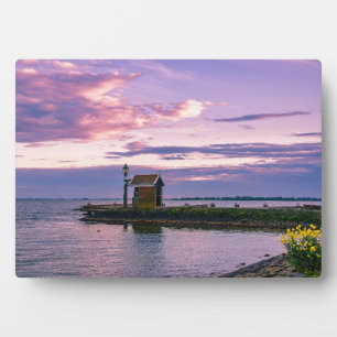 Plaque Photo Coucher de soleil rose sur le lac