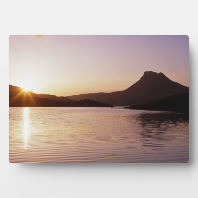 Plaque Photo Coucher de soleil Stac Pollaidh Écosse (Devant)