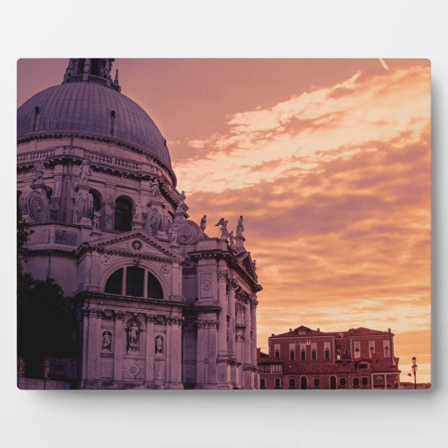 Plaque Photo Coucher de soleil sur la basilique de Venise (Devant)
