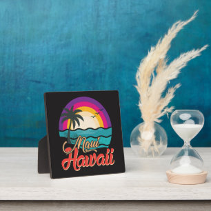 Plaque Photo Coucher de soleil sur la plage de Maui Hawaii avec