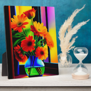 Plaque Photo Couleurs Grandes Tablette Bouquet Floral Artistiqu