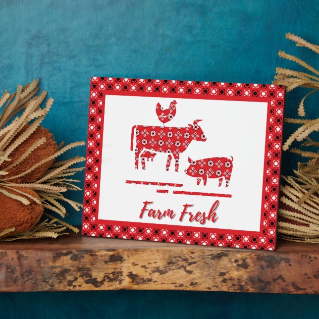 Plaque Photo Country Farm Animaux Bandana Imprimer (Côté)