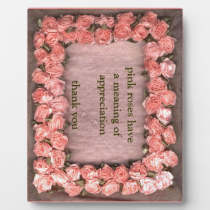 Plaque Photo Coupe photo en tissu satiné Rose rose en ruban App