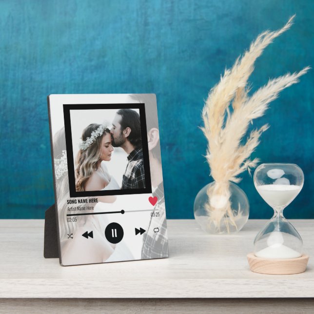 Plaque Photo Couple Anniversaire Chanson Favorite Unique Cadeau (Côté)