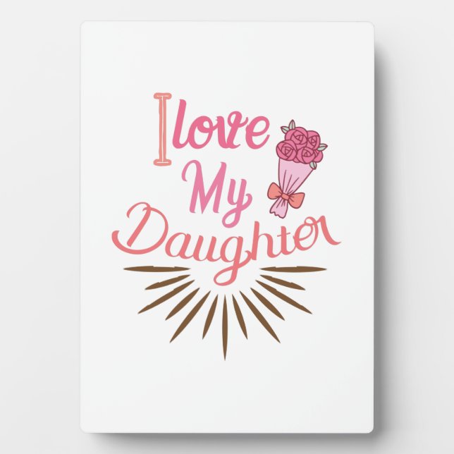 Plaque Photo Couple Cadeau J'Aime Ma Fille (Devant)