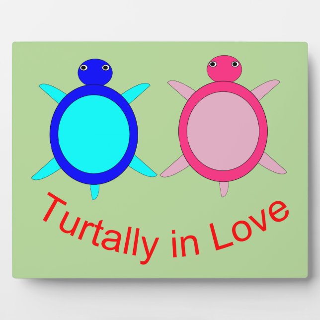 Plaque Photo Couple de tortue mignonne (Devant)