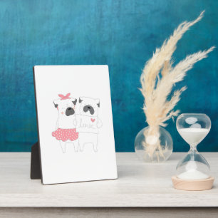 Plaque Photo Couple Français Amour Bulldog AMOUREUX DES CHIEN