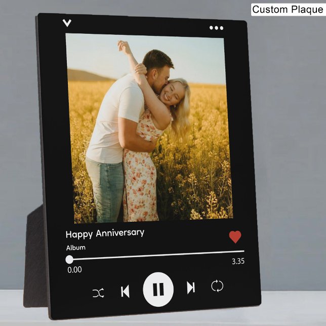 Plaque Photo Couples Anniversaire Photo moderne couverture d'al (Couples Anniversary Modern Photo Album Cover Plaque)