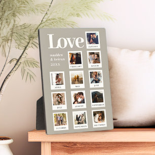 Plaque Photo Couples Personnalisés Modernes Photo Aimer Gris Be