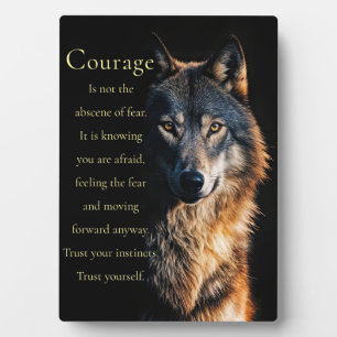 Plaque Photo Courage Motivationnel Inspiré Avec Le Loup