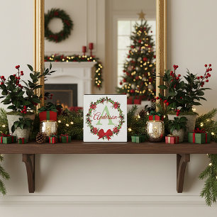 Plaque Photo Couronne de Noël personnalisée