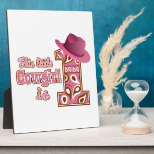 Plaque Photo Cowgirl 1er anniversaire