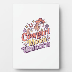 Plaque Photo Cowgirl Licorne Lune Licorne Marchandises Fantaisi