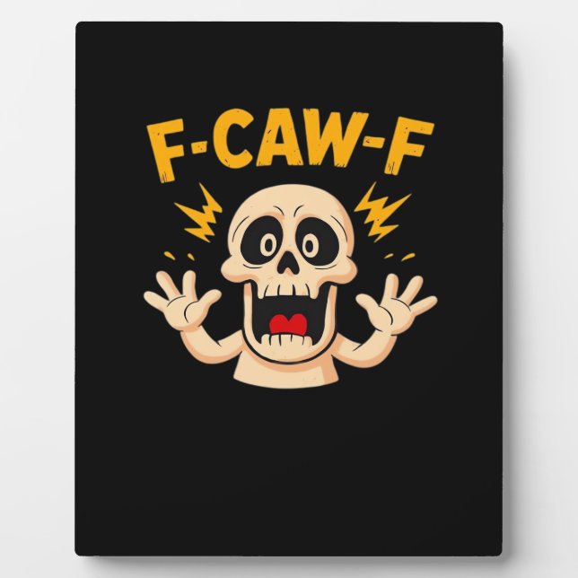 Plaque Photo Crâne F-Caw-F d'Halloween (Devant)