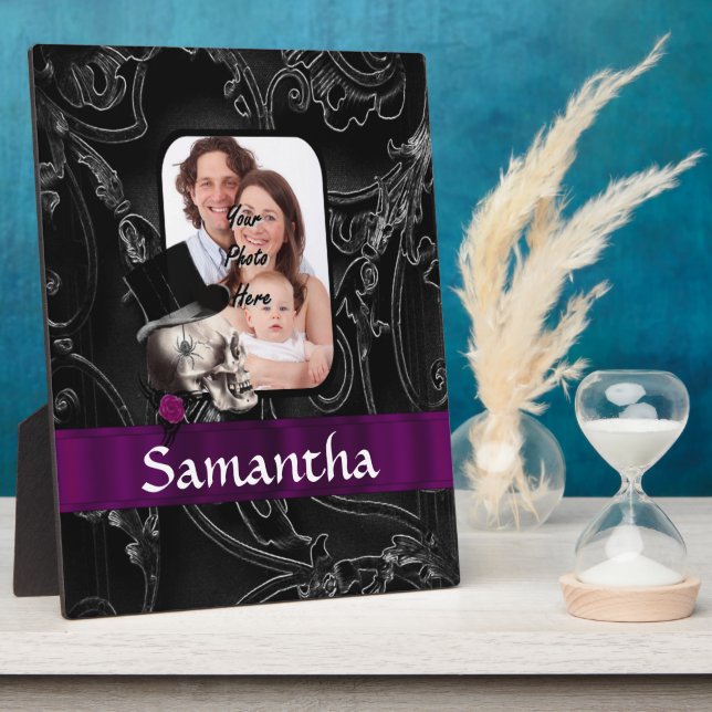 Plaque Photo Crâne gothique de tatouage (Côté)