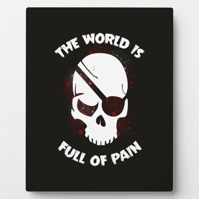 Plaque Photo Crâne Halloween noir foncé (Devant)