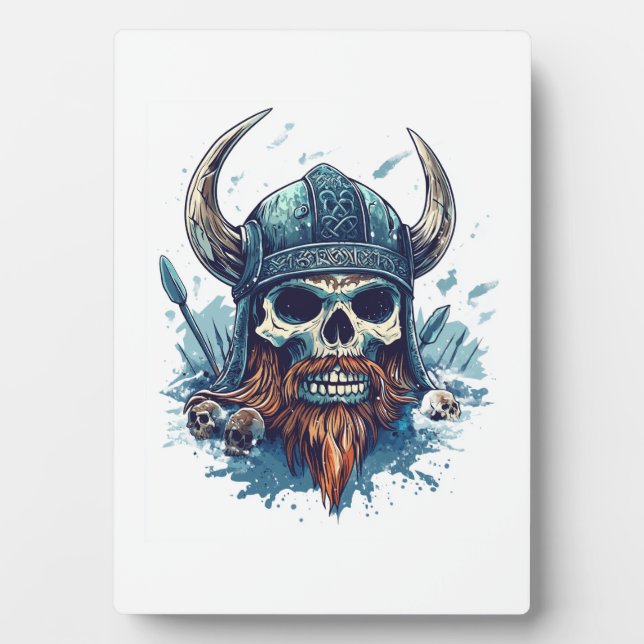 Plaque Photo Crâne Viking Berserker (Devant)