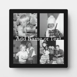 Plaque Photo Create sur Instagram Collage with 4 photos - Black