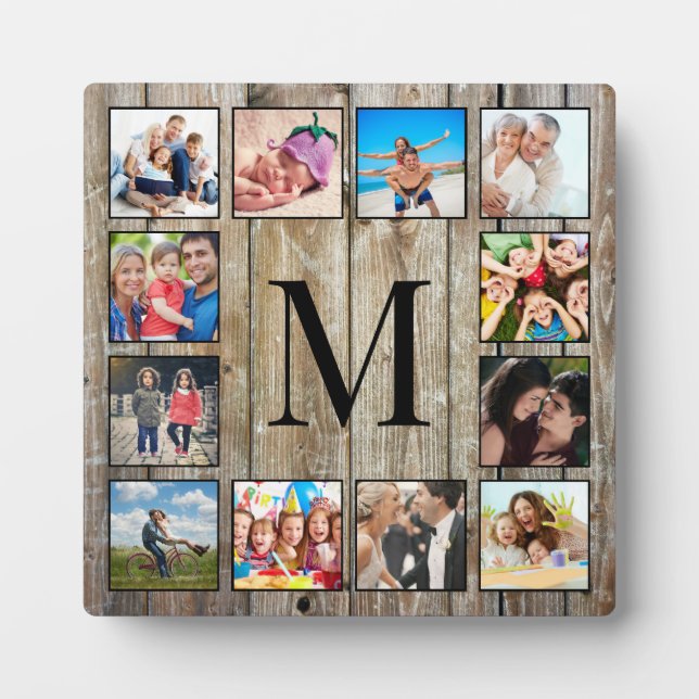 Plaque Photo Create Your Custom Photo Collage Rustic Farmhouse (Devant)