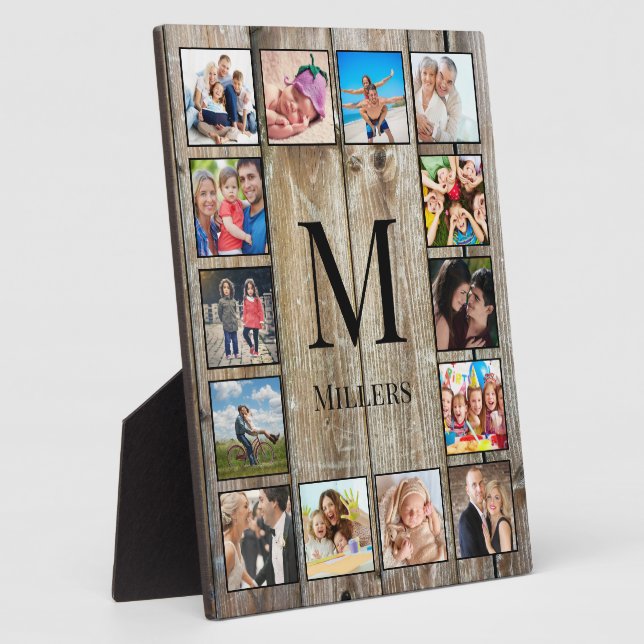 Plaque Photo Create Your Custom Photo Collage Rustic Farmhouse (Côté)