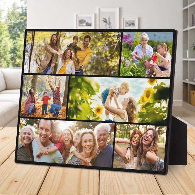 Plaque Photo Create Your Own Custom 6 Photo Collage (Créateur téléchargé)