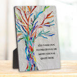 Plaque Photo Create Your Own Inspirational/Quota motivationnel<br><div class="desc">Cette Plaque unique est décorée avec une mosaïque colorée Arbre de vie. Ajoutez le devis que vous avez choisi pour le personnaliser. Cliquez sur Personnaliser pour modifier la police,  la taille de police et la couleur de police. Mosaïque originale © Michele Davies.</div>