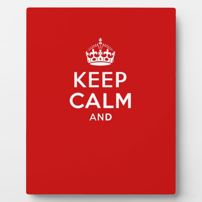 Plaque Photo Create your own 'Keep Calm and carry on' crown red (Devant)