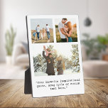 Plaque Photo Create Your Own Personalized 3 Photo and Quote<br><div class="desc">Create your own custom photo and quote plaque. Features three of your photos and personalized text in minimalist typewriter typography.</div>