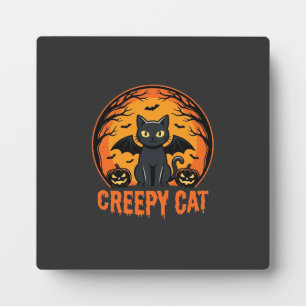 Plaque Photo Création graphique de chat effrayant Halloween cha