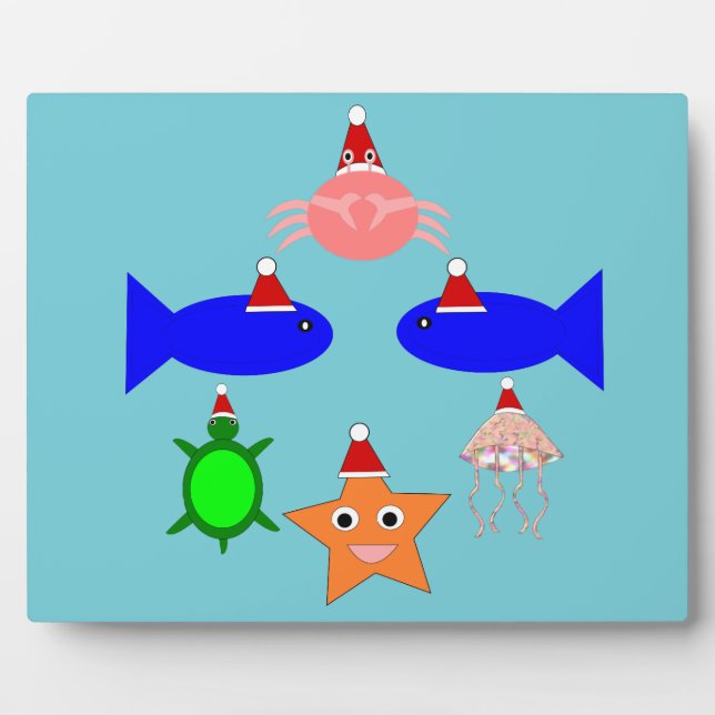 Plaque Photo Créatures de la mer de Noël (Devant)