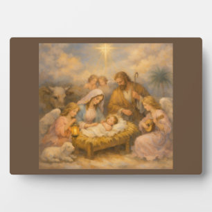 Plaque Photo Crèche avec des anges