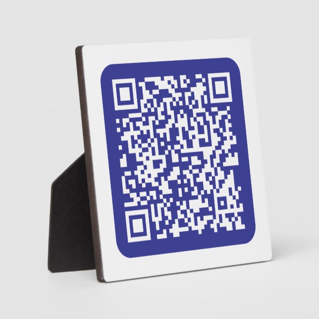 Plaque Photo Créer un code QR scannable | Bleu foncé modifiable (Recto)
