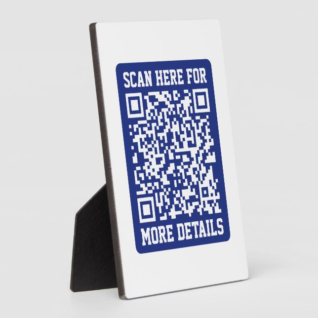 Plaque Photo Créer un code QR scannable | Bleu marine (modifiab (Côté)