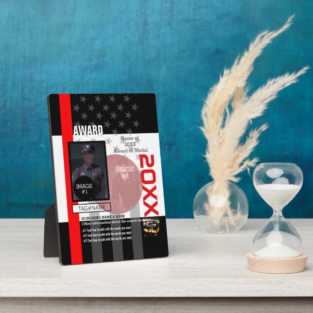 Plaque Photo Créez votre propre avec 3 images et 9 lignes de te (Côté)