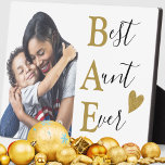 Plaque Photo Créez Votre Propre BAE Gold Meilleure Tante À Chaq<br><div class="desc">Créez votre propre plaque photo pour la meilleure tante de tous les temps ! Fait un grand cadeau pour l'anniversaire,  le jour de la mère et les jours fériés.</div>