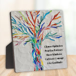 Plaque Photo Créez Votre Propre Devis De Motivation Inspiration<br><div class="desc">Cette plaque décorative présente un arbre en mosaïque aux couleurs de l'arc-en-ciel et une citation inspirante. Le texte est personnalisable pour que vous puissiez remplacer le devis. Utilisez l'outil de conception pour modifier la taille,  le style ou la couleur du texte. Mosaïque originale © Michele Davies.</div>