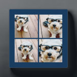 Plaque Photo Créez votre propre Instagram Collage Navy 4 Photos<br><div class="desc">Utilisez quatre photos carrés pour créer un cadeau unique et personnel. Ou vous pouvez garder le chiot hipster et faire un gardien branché. Si vous avez besoin d'ajuster les images,  cliquez sur l'outil personnaliser pour apporter des modifications.</div>