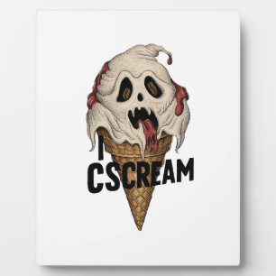 Plaque Photo Crème glacée fantôme éffrayante "I CSCREAM"