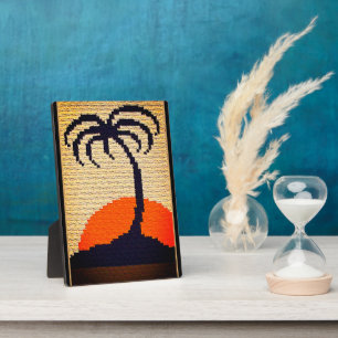 Plaque Photo Crochet Artistique Palm Tree Imprimer pied libre